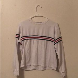 Long Sleeve Crop Top Stripped